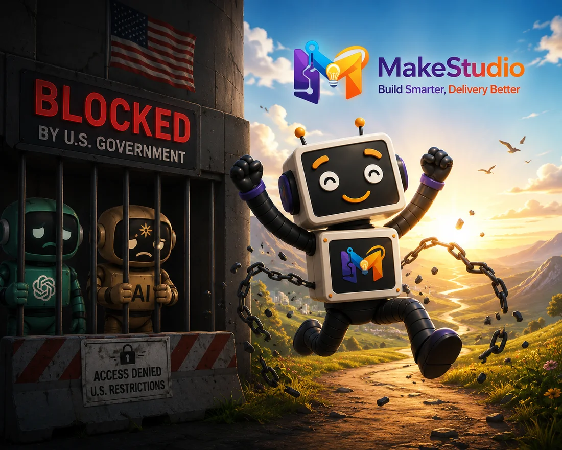 Mascote do MakeStudio em movimento, simbolizando a coluna que processa cards por conta própria